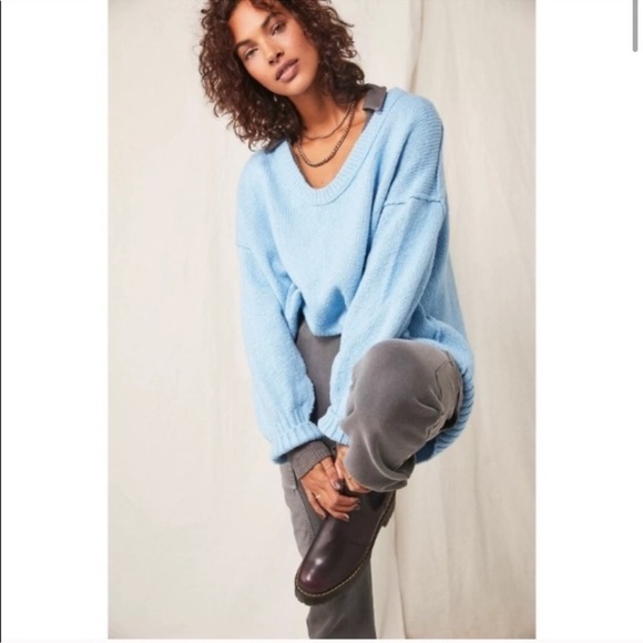 Free People Brookside Tunic Starlight Blue Size XL Sweater - Picture 1 of 5